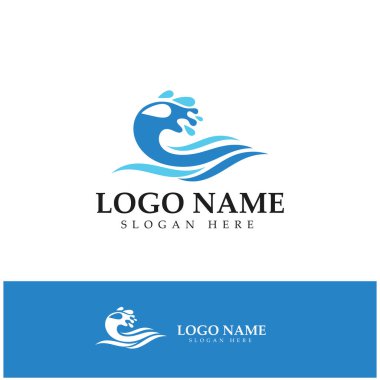 water wave,wave beach vector illustration design logo template