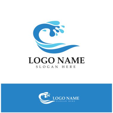water wave,wave beach vector illustration design logo template