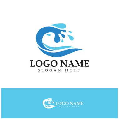 water wave,wave beach vector illustration design logo template