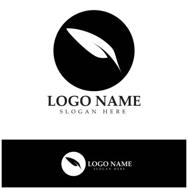 Tüy kalem yazma işareti logo şablonu uygulama simgeleri