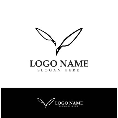 Tüy kalem yazma işareti logo şablonu uygulama simgeleri