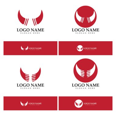 Şeytan boynuzu vektör logo tasarımı örnekleme şablonu