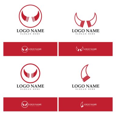 Şeytan boynuzu vektör logo tasarımı örnekleme şablonu