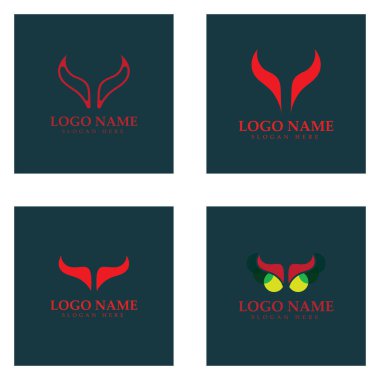 Şeytan boynuzu vektör logo tasarımı örnekleme şablonu