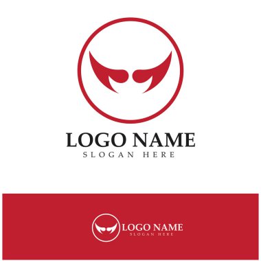 Şeytan boynuzu vektör logo tasarımı örnekleme şablonu