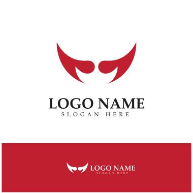 Şeytan boynuzu vektör logo tasarımı örnekleme şablonu