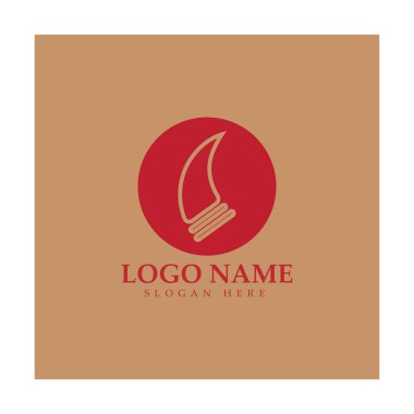 Şeytan boynuzu vektör logo tasarımı örnekleme şablonu