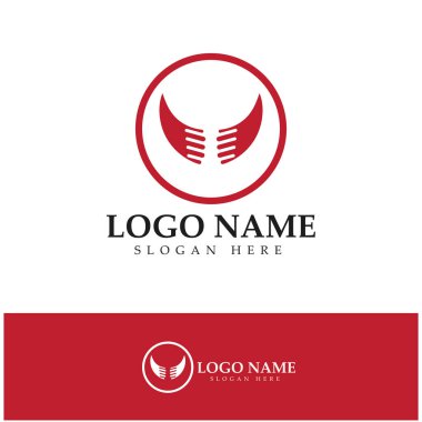 Şeytan boynuzu vektör logo tasarımı örnekleme şablonu