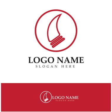 Şeytan boynuzu vektör logo tasarımı örnekleme şablonu