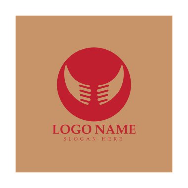 Şeytan boynuzu vektör logo tasarımı örnekleme şablonu