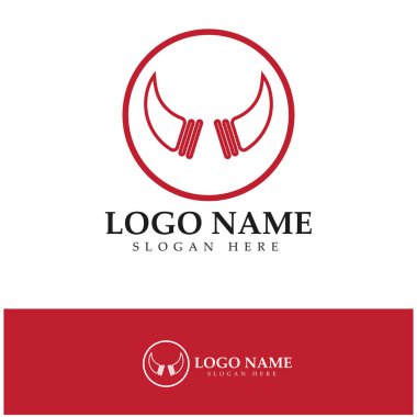 Şeytan boynuzu vektör logo tasarımı örnekleme şablonu