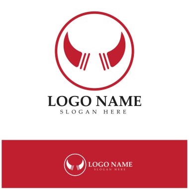 Şeytan boynuzu vektör logo tasarımı örnekleme şablonu