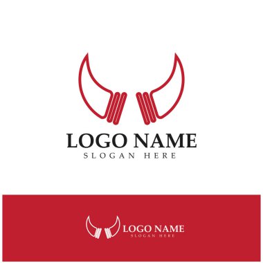 Şeytan boynuzu vektör logo tasarımı örnekleme şablonu