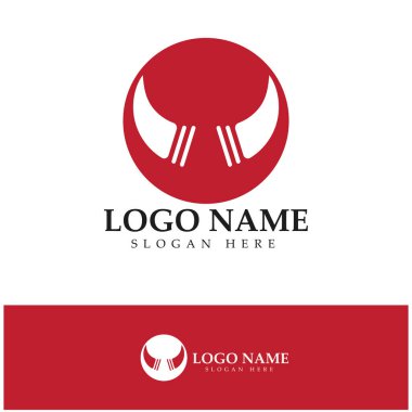 Şeytan boynuzu vektör logo tasarımı örnekleme şablonu