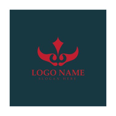 Şeytan boynuzu vektör logo tasarımı örnekleme şablonu