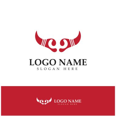 Şeytan boynuzu vektör logo tasarımı örnekleme şablonu