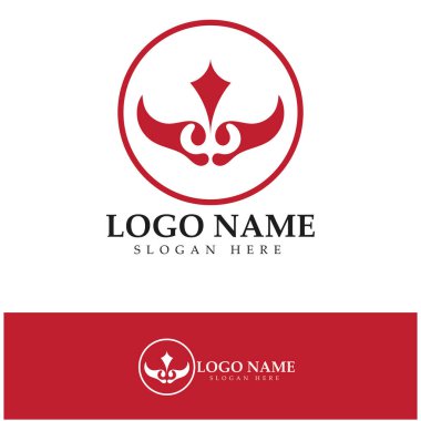 Şeytan boynuzu vektör logo tasarımı örnekleme şablonu