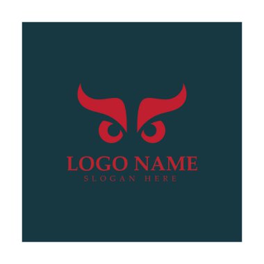 Şeytan boynuzu vektör logo tasarımı örnekleme şablonu