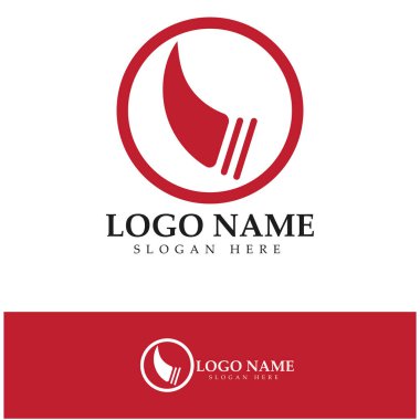 Şeytan boynuzu vektör logo tasarımı örnekleme şablonu