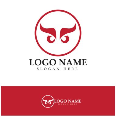 Şeytan boynuzu vektör logo tasarımı örnekleme şablonu