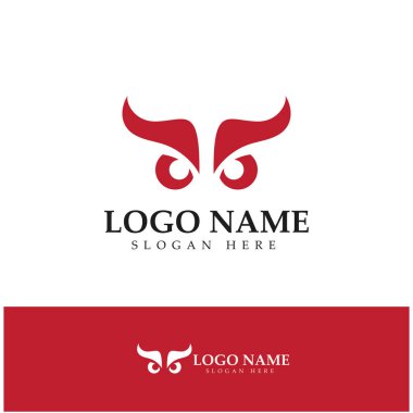 Şeytan boynuzu vektör logo tasarımı örnekleme şablonu