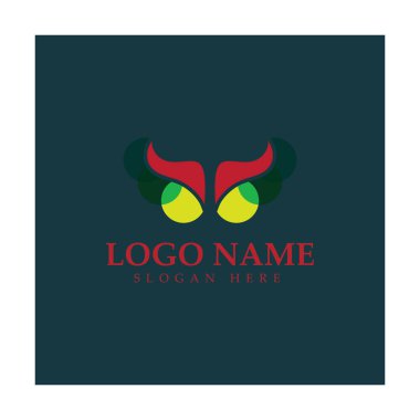 Şeytan boynuzu vektör logo tasarımı örnekleme şablonu