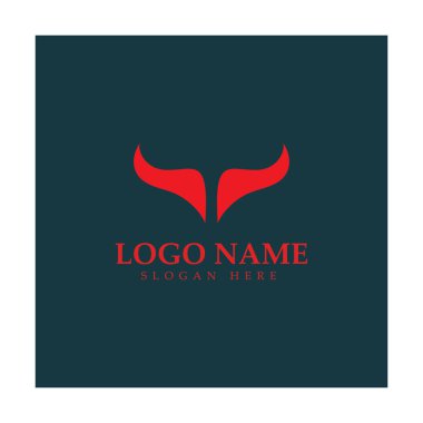 Şeytan boynuzu vektör logo tasarımı örnekleme şablonu