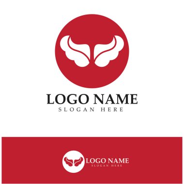 Şeytan boynuzu vektör logo tasarımı örnekleme şablonu