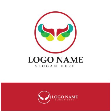 Şeytan boynuzu vektör logo tasarımı örnekleme şablonu