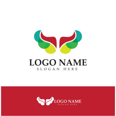 Şeytan boynuzu vektör logo tasarımı örnekleme şablonu