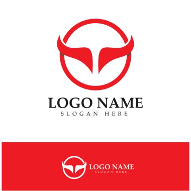 Şeytan boynuzu vektör logo tasarımı örnekleme şablonu