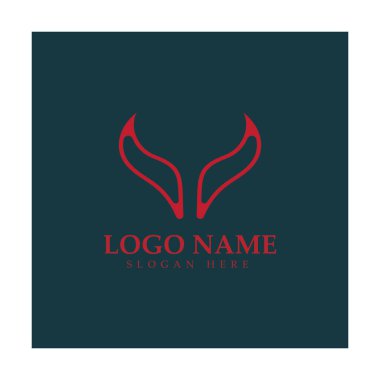 Şeytan boynuzu vektör logo tasarımı örnekleme şablonu