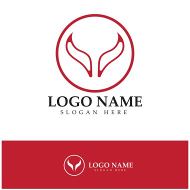 Şeytan boynuzu vektör logo tasarımı örnekleme şablonu