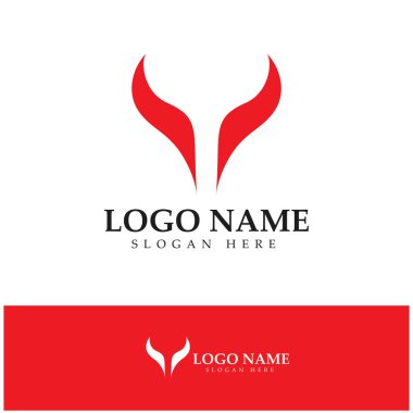 Şeytan boynuzu vektör logo tasarımı örnekleme şablonu