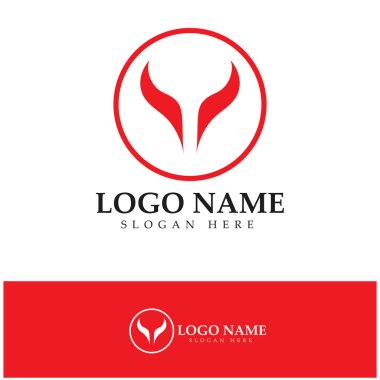 Şeytan boynuzu vektör logo tasarımı örnekleme şablonu