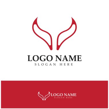 Şeytan boynuzu vektör logo tasarımı örnekleme şablonu