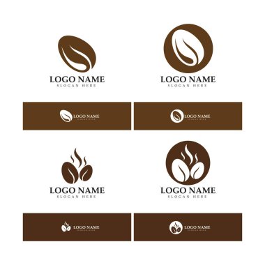 kahve çekirdeği simgesi vektör çizimi şablonu