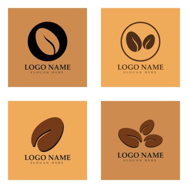 kahve çekirdeği simgesi vektör çizimi şablonu