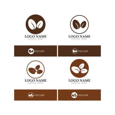 kahve çekirdeği simgesi vektör çizimi şablonu