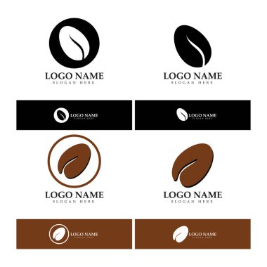 kahve çekirdeği simgesi vektör çizimi şablonu