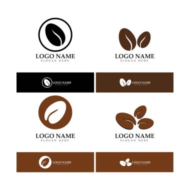 kahve çekirdeği simgesi vektör çizimi şablonu