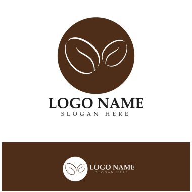 kahve çekirdeği simgesi vektör çizimi şablonu