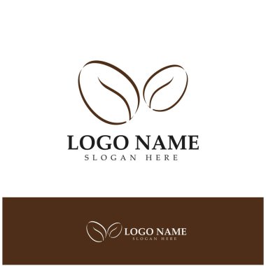 kahve çekirdeği simgesi vektör çizimi şablonu