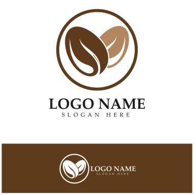 kahve çekirdeği simgesi vektör çizimi şablonu