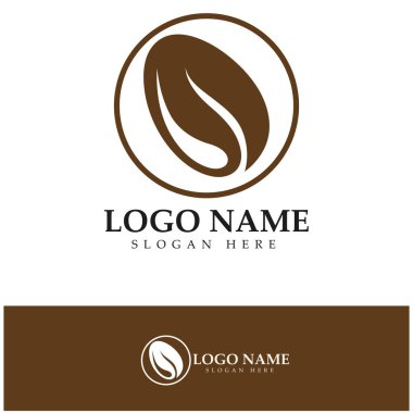 kahve çekirdeği simgesi vektör çizimi şablonu