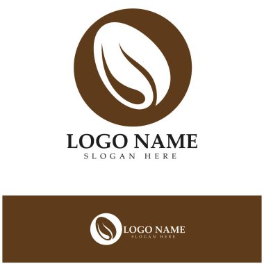 kahve çekirdeği simgesi vektör çizimi şablonu