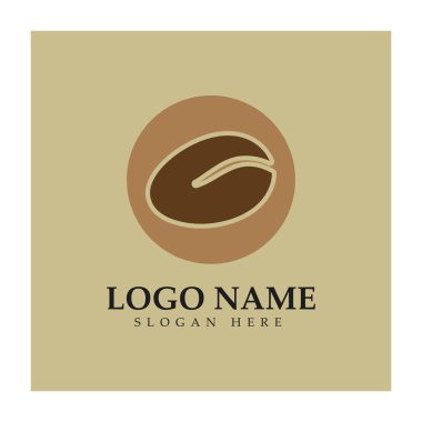 kahve çekirdeği simgesi vektör çizimi şablonu