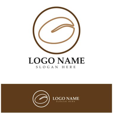 kahve çekirdeği simgesi vektör çizimi şablonu