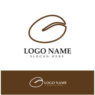 kahve çekirdeği simgesi vektör çizimi şablonu