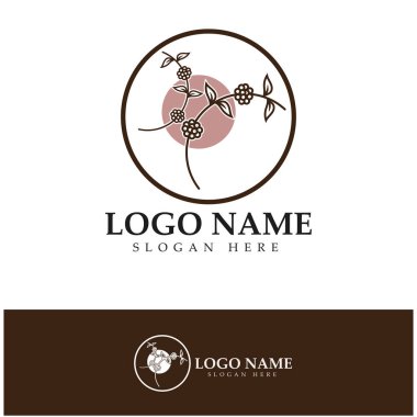 kahve çekirdeği simgesi vektör çizimi şablonu